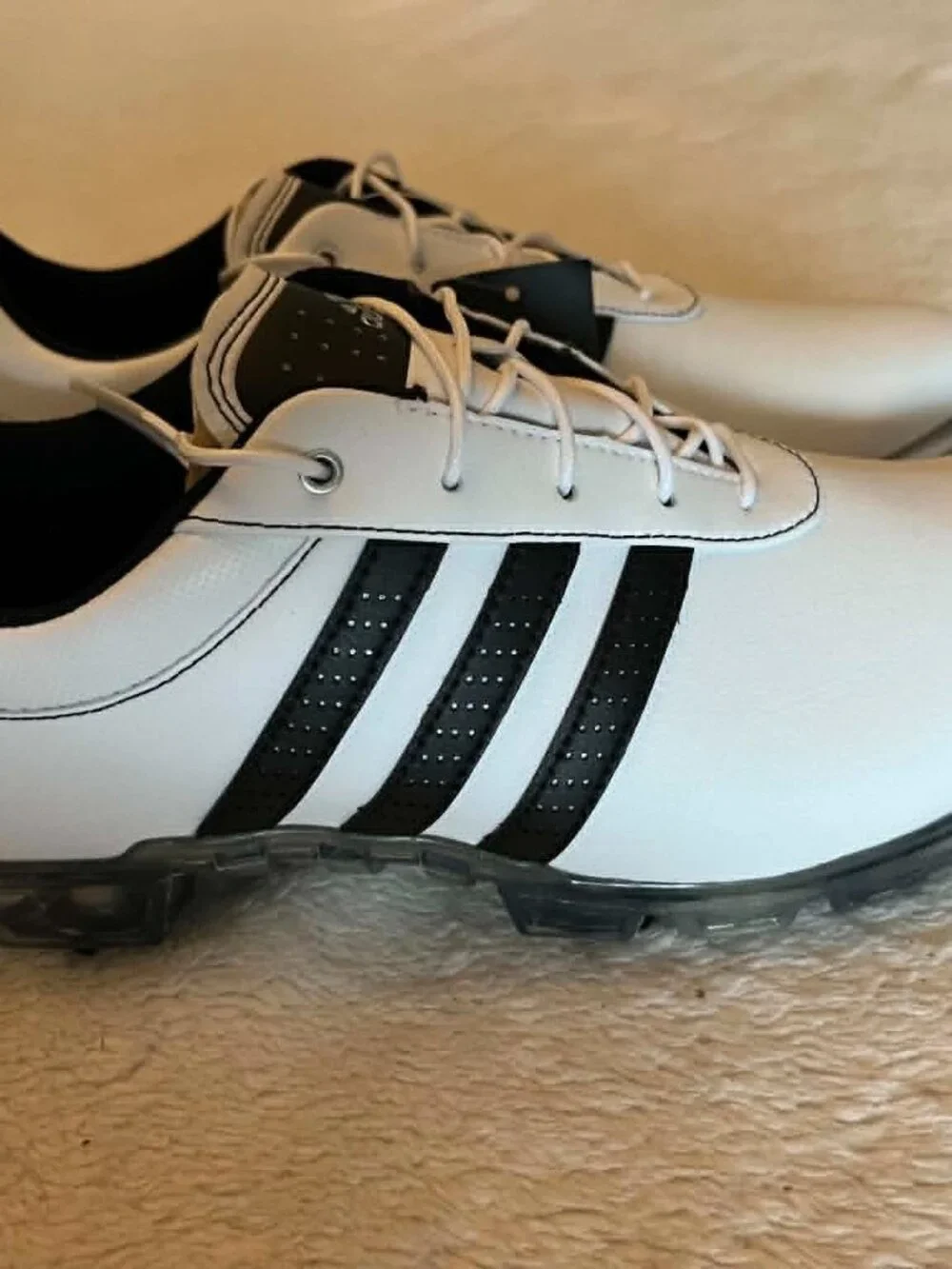 Adidas Adipure Flex Men's Golf Shoes White with black stripes size 9M